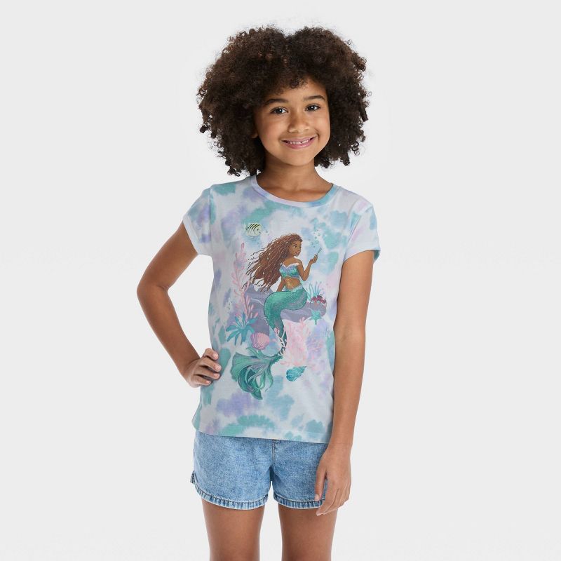 Girls' Disney The Little Mermaid Short Sleeve Graphic T-Shirt, 1 of 6