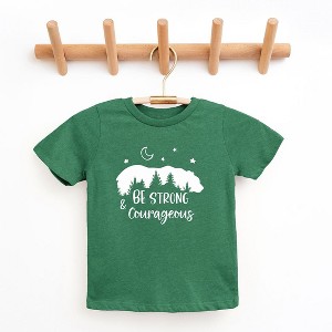 The Juniper Shop Be Strong And Courageous Bear Trees Youth Short Sleeve Tee - 1 of 2