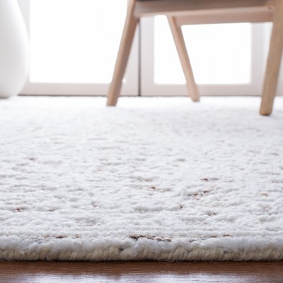 Ivory Rectangular Hand-Tufted Wool Area Rug 8' x 10'
