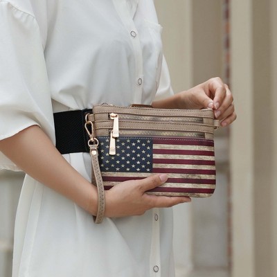 MKF Collection American Flag Crossbody Wristlet Bag – Vintage Fourth of July Handbag, Alisson | MKF Collection by Mia K – Taupe — фото 3