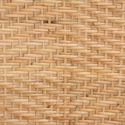 Low Brown Rattan and Cane Arm Chair