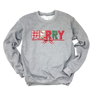 Merry Pattern Quilted Print - Women's Graphic Sweatshirt - 1 of 4
