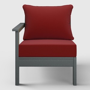 WestinTrends  Avalon Outdoor Patio HDPE Left Arm Facing Sectional Corner Club Chair with Patio Cushions - 1 of 4