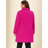 Agnes Orinda Women's Plus Size Notched Lapel Single Breasted Back Split Winter Long Pea Coats - 4 of 4