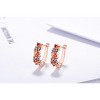 14K Rose Gold with Multicolored Crystal Huggie Earring - 2 of 4