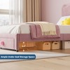 Princess Twin Size Platform Bed Frame with Storage Drawer – No Box Spring Needed, Upholstered Headboard for Kids Girls - 4 of 4