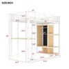 Twin Size Metal Loft Bed with Built-in Wardrobe, Desk, Shelves, Safety Guardrails and  Ladder, White/Black-ModernLuxe - 4 of 4