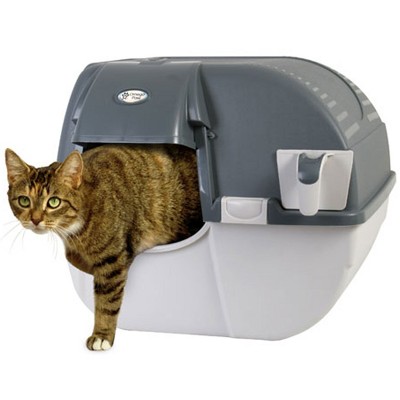 Omega Paw Easy Fill Roll N Clean No Scoop Self Cleaning Rollover Litter Box For Large Or Multiple Cat Households Light And Dark Gray Target