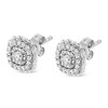 Haus of Brilliance Silver 1/2 Cttw Round-Cut Diamond Halo Cluster Stud Earring - 4 of 4