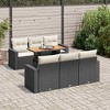 vidaXL Patio Sofa Set with Cushions Sectional Sofas Outdoor 7 Piece Poly Rattan - Black and Cream - 2 of 4