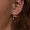 Pearl Earrings for Women Gold Hoop Earrings for Women Trendy 14K Gold Plated/Silver Bow Pearl Huggie Earring Hoops Rope Bow Stud Pearl Cubic Zirconia - 2 of 4