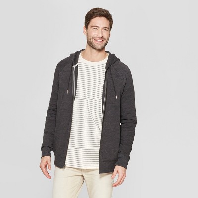 Men's Regular Fit Long Sleeve French Terry Full-Zip Hooded Sweatshirt ...