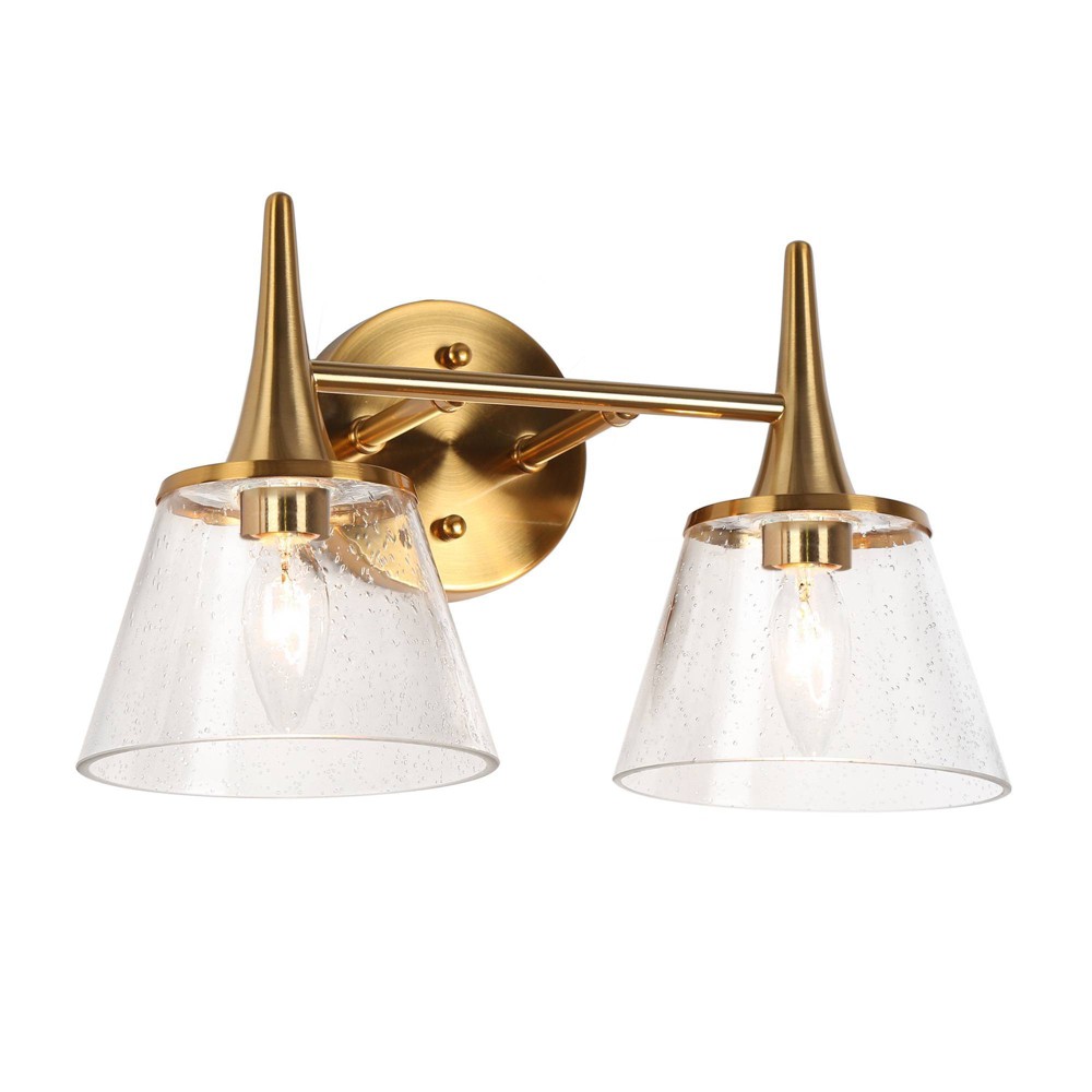 Photos - Chandelier / Lamp LNC Quoridan 14.2" 2-Light Brushed Gold Bathroom Vanity Light LED Vanity L