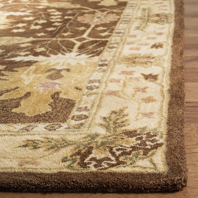 Hand-Tufted Brown and Beige Wool 4' x 6' Rectangular Rug