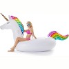 Jasonwell Giant Inflatable Unicorn Pool Float – 3X-Large Rideable Summer Float for Kids & Adults & Inflatable Rainbow Drink Holder for Pool Party - 3 of 4