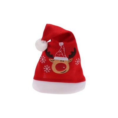 Unique Bargains Christmas Hat Polyester Red 10.24"x15.35" 1 Pc