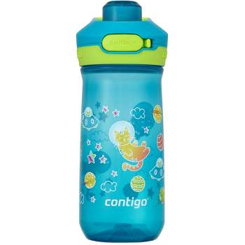  Contigo Aubrey Kids Cleanable Water Bottle with Silicone Straw  and Spill-Proof Lid, Dishwasher Safe, 14oz 2-Pack, Dinos & Sharks : Sports  & Outdoors