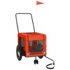 vidaXL Pet Bike Trailer & Carrier with Iron Frame, Oxford Fabric and PVC Cover - Versatile and Durable in Orange and Black - 3 of 4