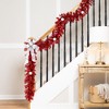 Northlight Pre-Lit Tinsel Artificial Christmas Garland - 9' x 8" - Red - Clear Lights - 2 of 4