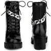 Allegra K Women's Platform Chain Chunky Heel Combat Boots - 2 of 4