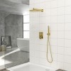 Okak Wall Mounted Square Dual Shower Head Set, High Pressure Shower Heads with Rough-in Valve, Rain Shower Head for Bathroom - 3 of 4
