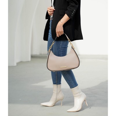 MKF Collection Crescent Shoulder Bag Half-Moon Crossbody, Lottie | MKF Collection by Mia K - Beige — фото 2