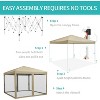 10x10ft Easy Pop-Up Canopy, Outdoor Screen Tent with Mosquito Netting, 2 Zipper Doors, and Roller Bag for Yard Camping Picnic Party Events - 3 of 4