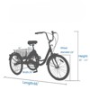 INFURNIC Bicycles, Adult Tricycle Trikes with 3 Wheels, Cruiser Bicycles with Large Shopping Basket, Silver, 66"*30"*51" - 2 of 4