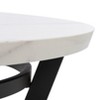 Placido Oval Coffee Table - White Marble/Black - Safavieh - 2 of 4