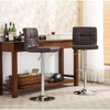 Dexmalle Set of 2 Swivel Faux Leather Adjustable Bar Stool,Brown - 3 of 4