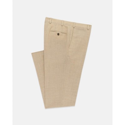 Lomsoe tan crash linen trousers classic fit 1
