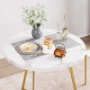 Dining Table Set for 2, Round Kitchen Table and Chairs for 2, Modern Dining Room Table Set , Kitchen Table Set,Grey - 3 of 4