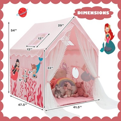 Costway Kids Playhouse Large Children Indoor Play Tent Gift W/ Cotton ...