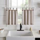 Tucker Ticking Stripe Button Tab Top Window Kitchen Tier Set of 2 - Elrene Home Fashions