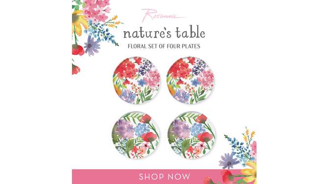 Set of 4 Nature&#39;s Table Appetizer Dinner Plates White - Rosanna, 2 of 5, play video