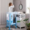 Costway Folding Wooden Kids Kitchen Step Stool with Adjustable Height & Safety Netting - 3 of 4