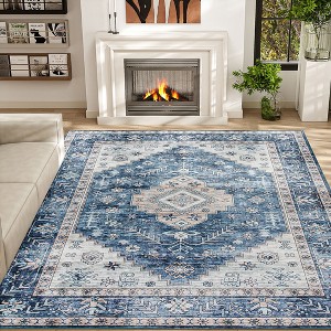 HOMCOM Area Rug, Vintage Machine Washable Rug, Non-Slip Floor Carpet for Living Room, Bedroom, Dining Room, Home Office - 1 of 4
