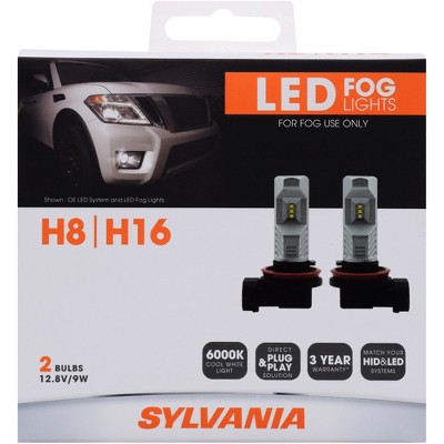 SYLVANIA - H8 ZEVO FOG LED - Premium Quality Plug and Play LED Fog Lights, Bright White Light Output, Matches HID & LED Headlight Lighting Systems, Added Style & Performance (Contains 2 Bulbs)