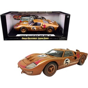 1966 Ford GT-40 MK II #5 Gold After Race (Dirty Version) 1/18 Diecast Model Car by Shelby Collectibles - 1 of 3