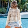 Women's Chic Crochet Flared Sleeve Cropped Sweater - Cupshe - 3 of 4