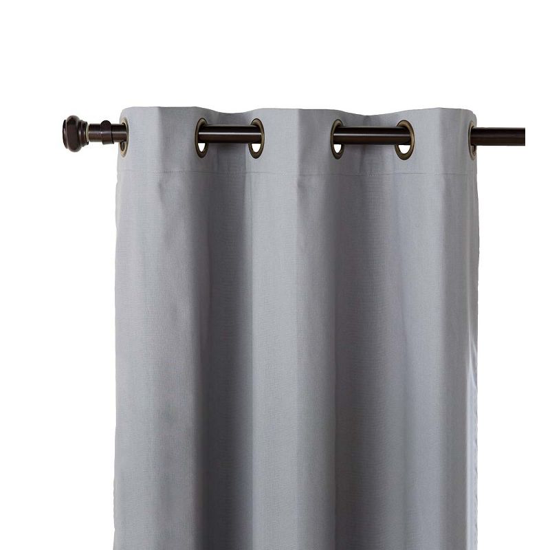 Plow & Hearth 84"L Double-Width Thermalogic Energy Efficient Insulated Solid Grommet-Top Curtain Pair Gray, 1 of 3
