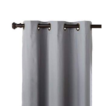 Plow & Hearth 84"L Double-Width Thermalogic Energy Efficient Insulated Solid Grommet-Top Curtain Pair Gray