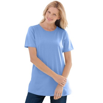 Woman Within Plus Size Perfect Short-Sleeve Crewneck Tee