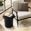 LuxenHome Black Finish Fluted Fir and MDF Wood Accent Round Table - 2 of 4