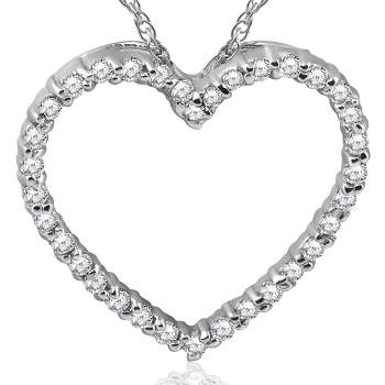 Pompeii3 10K White Gold 1/2ct Diamond Heart Pendant Necklace