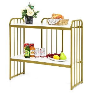 Costway 2-Tier Console Table Modern Buffet Serving Table Storage Shelf for Entryway - 1 of 4