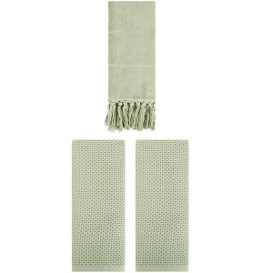 REGALWOVEN 3 Packs Cotton Soft Absorbent Tassels and Waffle Hand Towel - 1 of 4