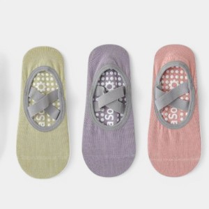 Anna-Kaci Active Women's Non-Slip Ballet Grip Socks with Crisscross Elastic Straps - 1 of 4
