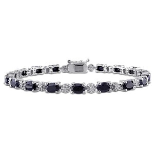 EVERLY JEWELRY |  Sterling Silver 0.02 CT Diamond TW And 11 1/6 CT TGW Black Sapphire Bracelet - 1 of 4