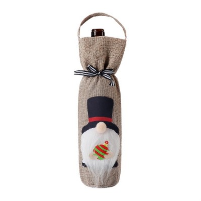 Christmas Decoration Supplies Tote Bottle Cover Bottle Bag(Top Hat)